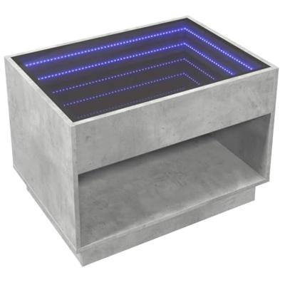 Salontafel met Infinity LED 70x50x50 cm betongrijs Salontafel met Infinity LED 70x50x50 cm betongrijs