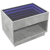 Salontafel met Infinity LED 70x50x50 cm betongrijs - thumbnail