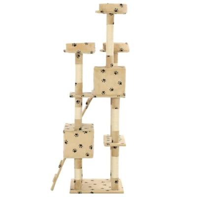 VidaXL Kattenkrabpaal met sisal krabpalen 170 cm pootafdrukken beige