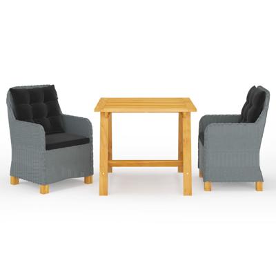 3-delige Tuinset lichtgrijs