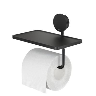 Toiletrolhouder met planchet Geesa Opal Zwart