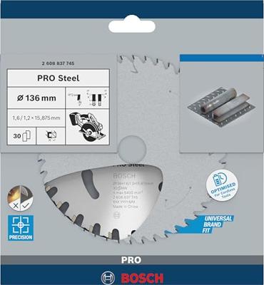 Bosch Accessoires Cirkelzaagblad | Standard for Steel | 136 mm | T30 2608837745
