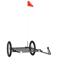 VidaXL Fietstrailer 135x68x37 cm ijzer zwart - thumbnail