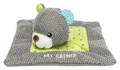 Trixie junior knuffeldoek beer met kattenkruid/catnip 13X13 CM