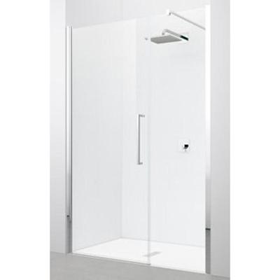 Novellini Young 2.0 GFL draaideur met vaste wand in lijn voor nis 117/121x200cm chroom/satin y2gfl117-4k