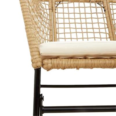 5-delige Tuinset met kussens poly rattan glas bruin