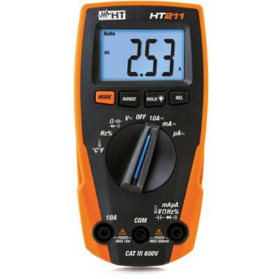 HT Instruments HT211 Multimeter Digitaal CAT III 600 V Weergave (counts): 4000 HT Instruments HT211 Multimeter Digitaal CAT III 600 V Weergave (counts): 4000