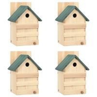 VidaXL Vogelhuisjes 4 st 23x19x33 cm vurenhout - thumbnail