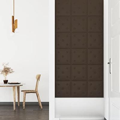 VidaXL Wandpanelen 12 st 1,08 m² 30x30 cm kunstleer bruin