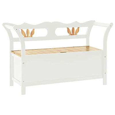 Bankje 107x45x75,5 cm massief vurenhout wit