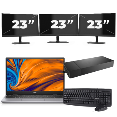 Dell Latitude 3320 - Intel Core i5-11e Generatie - 14 inch - 8GB RAM - 256GB SSD - Windows 11 Home + 3x 23 inch Monitor