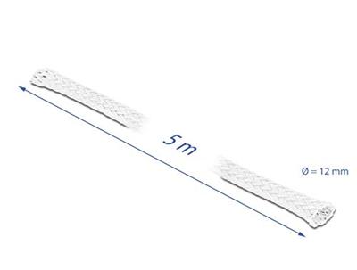 Delock 20694 20694 Gevlochten slang Wit Polyester 5 m 1 stuk(s)