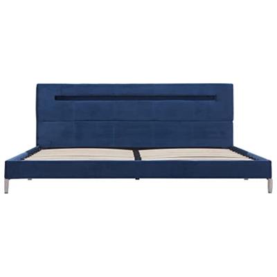 Bedframe met LED stof blauw 180x200 cm