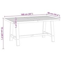 Eettafel NOAIN A-vormige poten 160x90x75 cm massief hout - thumbnail