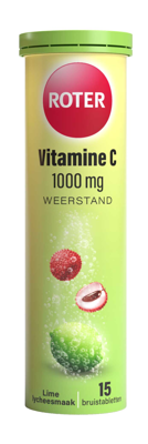 Roter Vitamine C 1000mg Weerstand Lime Lychee Bruistabletten