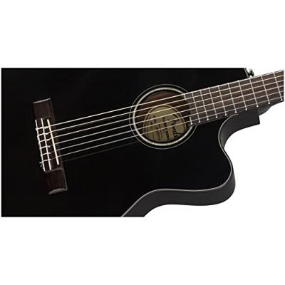 Fender Classic Design CN-140SCE Black elektrisch-akoestische klassieke gitaar met koffer Fender Classic Design CN-140SCE Black elektrisch-akoestische klassieke gitaar met koffer