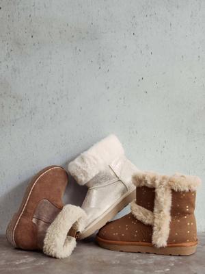 Gevoerde meisjeslaarzen met rits kameel Gevoerde meisjeslaarzen met rits kameel