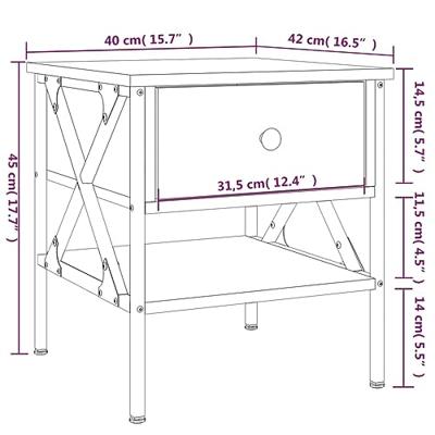 Nachtkastje 40x42x45 cm bewerkt hout zwart
