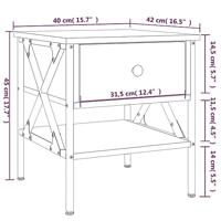 Nachtkastje 40x42x45 cm bewerkt hout zwart - thumbnail