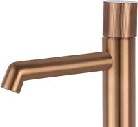Ben Engraved Line verhoogde wastafelkraan Geborsteld koper - thumbnail