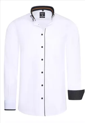 RustyNeal - Herenoverhemd - Wit - Harde Kraag - Katoen
