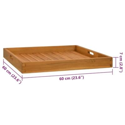 VidaXL Dienblad 60x60 cm massief teakhout