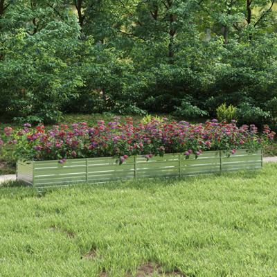 VidaXL Plantenbak verhoogd 400x80x45 cm gegalvaniseerd staal zilver