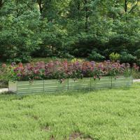 VidaXL Plantenbak verhoogd 400x80x45 cm gegalvaniseerd staal zilver - thumbnail