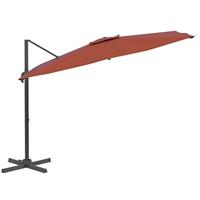 VidaXL Zweefparasol met aluminium paal 400x300 cm terracottakleurig - thumbnail