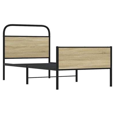 Bedframe zonder matras metaal sonoma eikenkleurig 150x200 cm