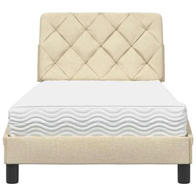 Bed met matras stof crèmekleurig 80x200 cm