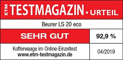 Beurer 73213 73213 Kofferweegschaal werkt op batterijen Wit, Wit, linkerhand