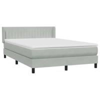 Boxspring met matras fluweel lichtgrijs 160x210 cm - thumbnail