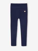 Sportlegging in ribstof zonder naad voor meisjes marineblauw - thumbnail