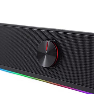 CoolBox DeepGaming Soundbar PC met RGB-verlichting, R200B, pc-luidspreker, gaming stereo 2.0, 6 W RMS, ingang 3,5 mm jack + bluetooth 5.0, voor pc, laptop, tv, zwart