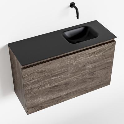 MONDIAZ OLAN 80cm toiletmeubel dark brown. LEX wastafel urban rechts geen kraangat MONDIAZ OLAN 80cm toiletmeubel dark brown. LEX wastafel urban rechts geen kraangat