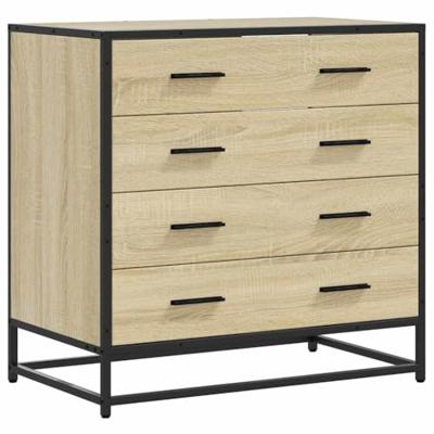 Ladekast 70x41x70 cm bewerkt hout sonoma eikenkleurig Ladekast 70x41x70 cm bewerkt hout sonoma eikenkleurig