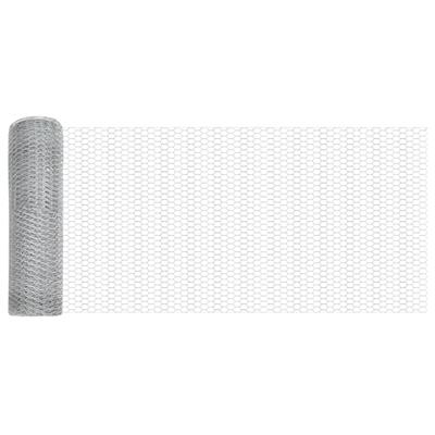 VidaXL Hexagon hek zilver 0,5 x 50 m gegalvaniseerd staal