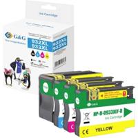 G&G Inktcartridge Compatibel Zwart, Cyaan, Magenta, Geel NP-H-0932XLBK/933XLCMY GP-H932XLBK/933XLCMY-4P - thumbnail