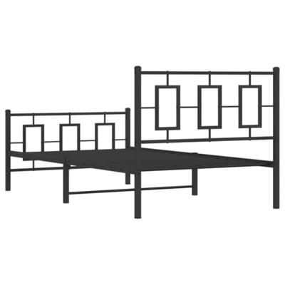 Bedframe met hoofd- en voeteneinde metaal zwart 100x190 cm - thumbnail