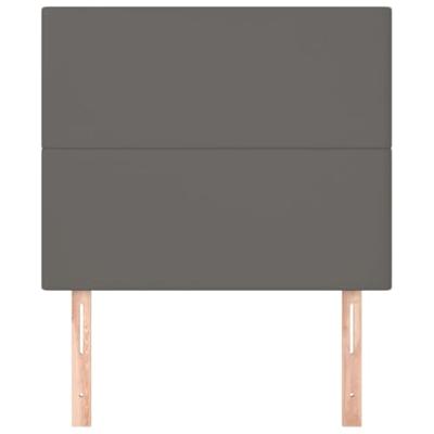 Hoofdborden 2 st 100x5x78/88 cm kunstleer grijs - thumbnail