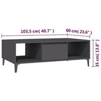 Salontafel 103,5x60x35 cm bewerkt hout grijs - thumbnail