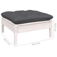 7-delige Loungeset met kussens grenenhout wit - thumbnail