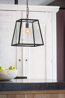 Light & Living Hanglamp 'Saunte', glas metaal zwart - thumbnail