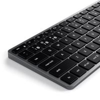 Satechi Slim X1 Mini Toetsenbord Bluetooth QWERTZ, Duits Antraciet Multimediatoetsen, Verlicht - thumbnail