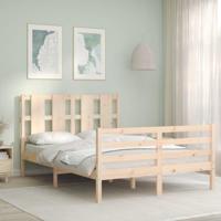 Bedframe met hoofdbord massief hout - thumbnail