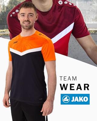 JAKO 6124 T-Shirt Iconic - Zwart/Fluo Oranje - S