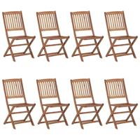 Tuinstoelen 8 st inklapbaar massief acaciahout - thumbnail