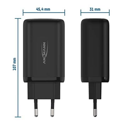 Ansmann Home Charger HC365PD USB-oplader 65 W 1x USB-A, 2x USB-C USB PD Zwart Binnen Ansmann Home Charger HC365PD USB-oplader 65 W 1x USB-A, 2x USB-C USB PD Zwart Binnen