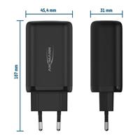 Ansmann Home Charger HC365PD USB-oplader 65 W 1x USB-A, 2x USB-C USB PD Zwart Binnen - thumbnail
